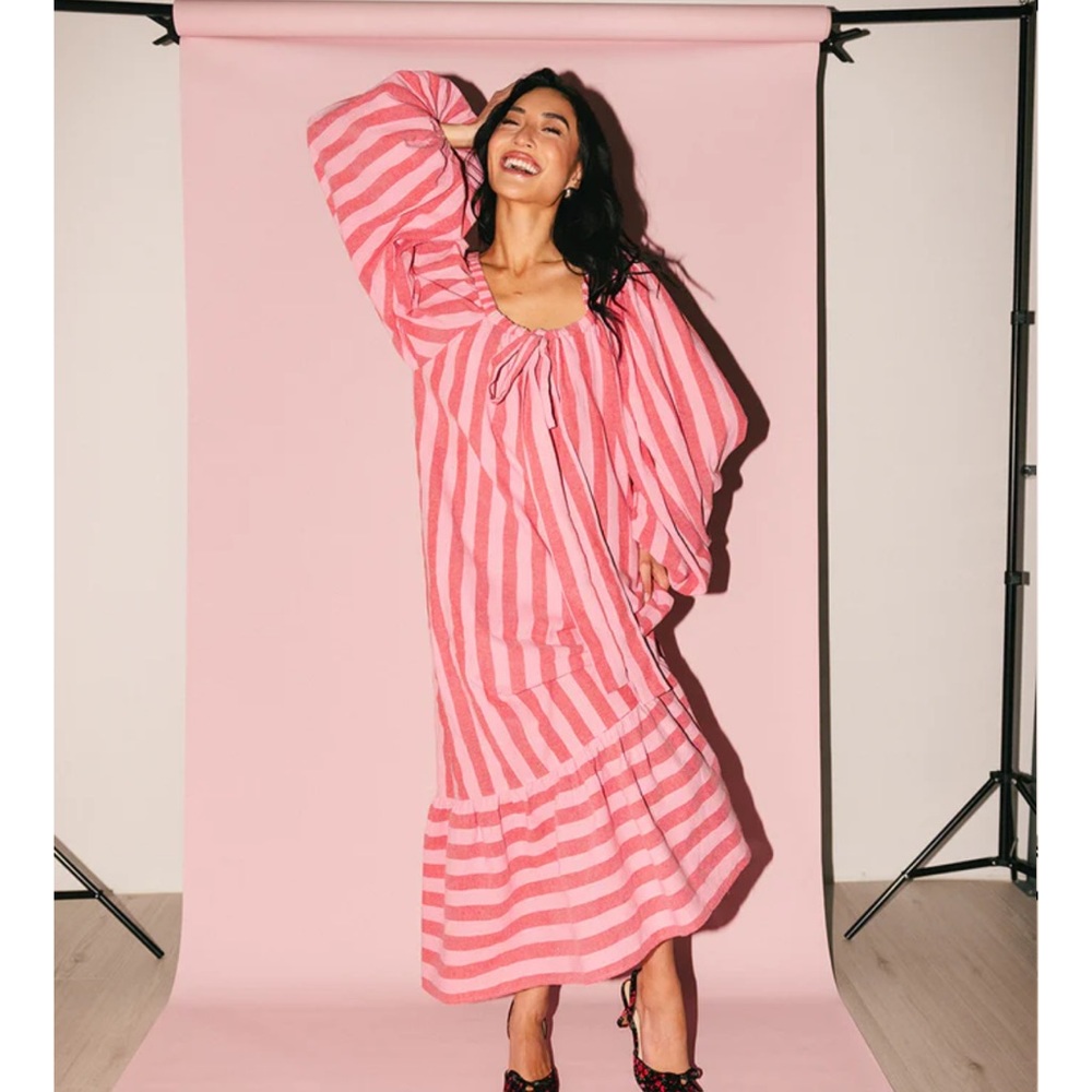 Pink Striped Maxi Dress